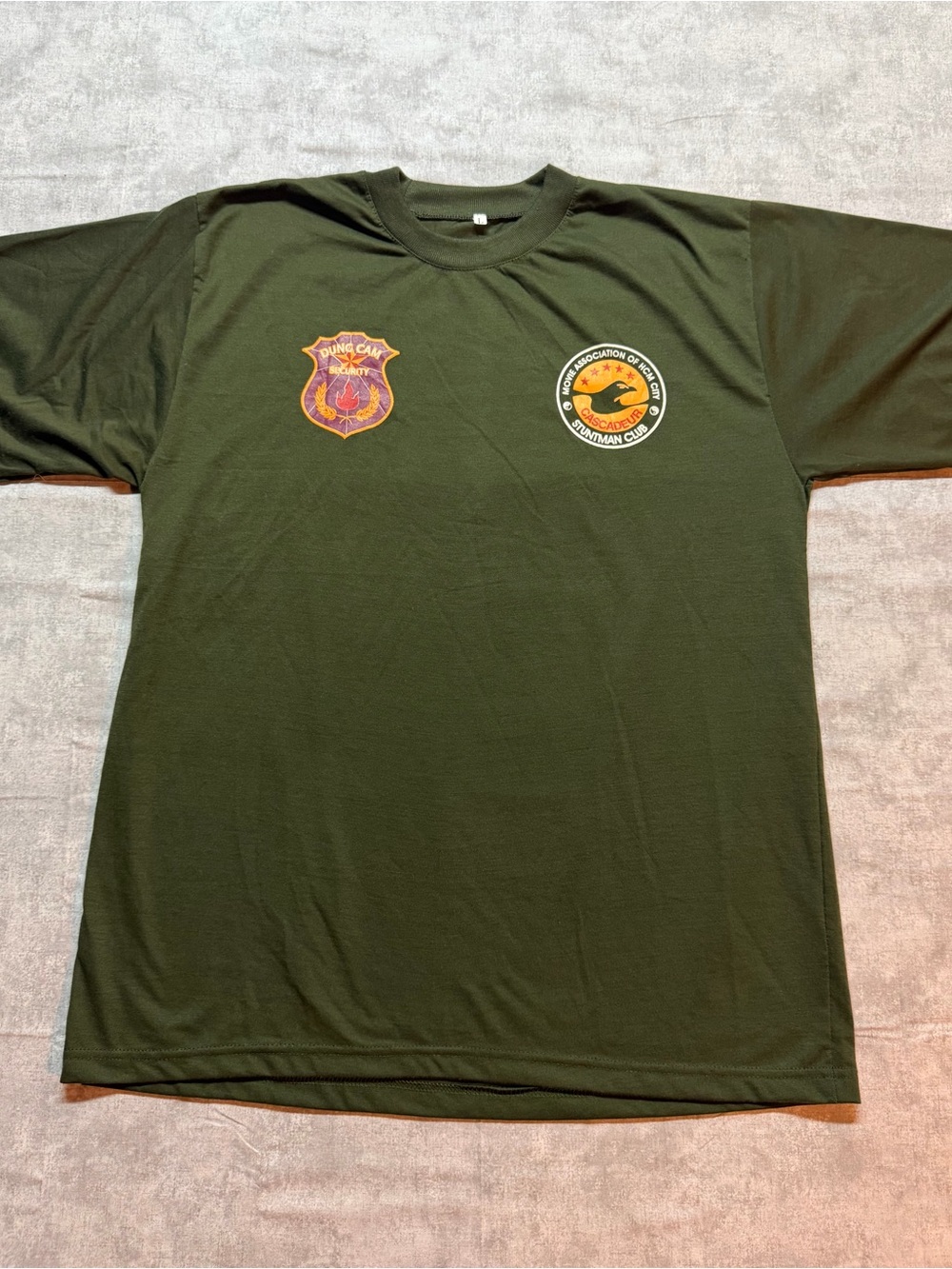 Men's Green CASCADEUR Movie Stuntman Club Vietnam Logo Cotton Knit T-Shirt L